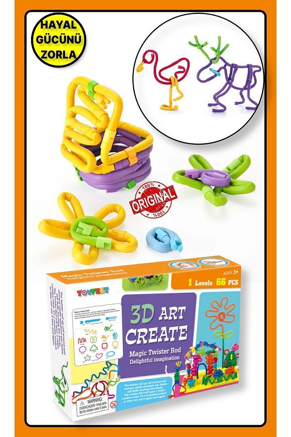 TOYFEST-3D Art Create Magic Twist Rod - 3D Educational Model Making Game Set 1