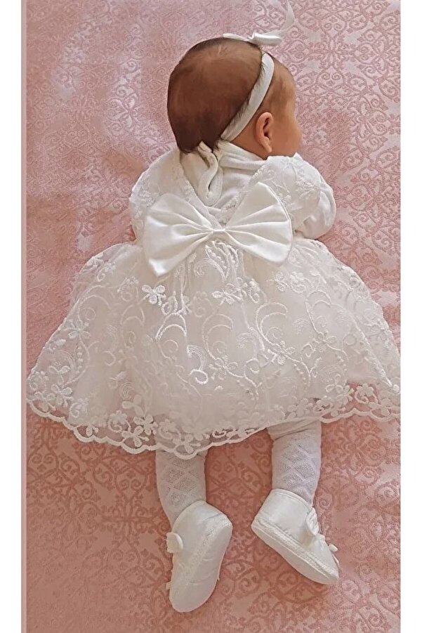 nevrankids Kız Elbise Seti Yeni Doğan - Hastane Çıkışı Ve Mevlütlük Takım ( 0-6 Ay)