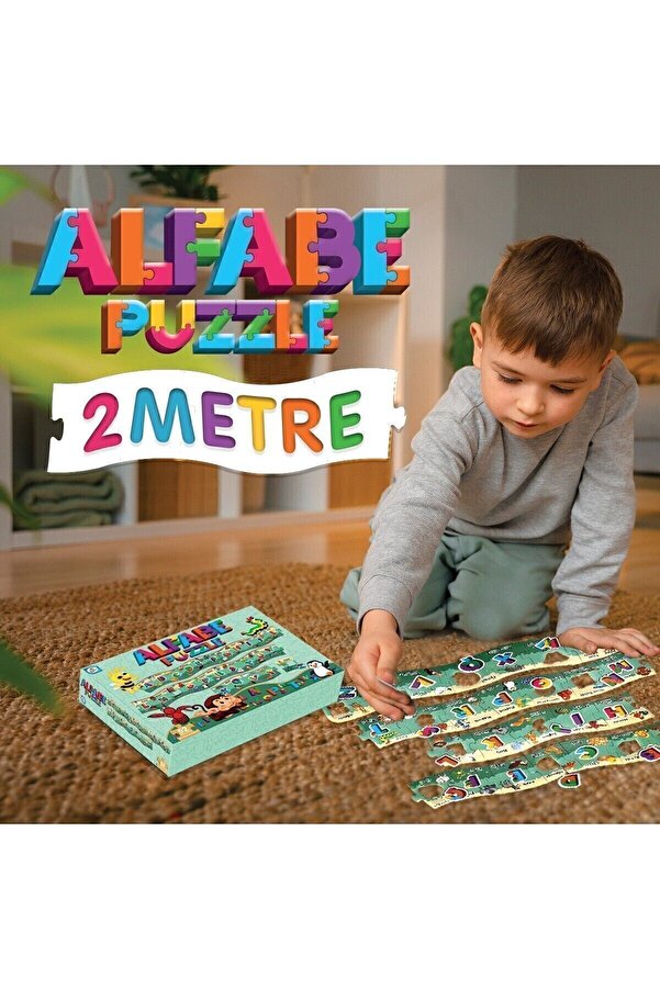 LAÇO KİDS Eğitici 2 Metre Alfabe Puzzle Seti 52 Parça