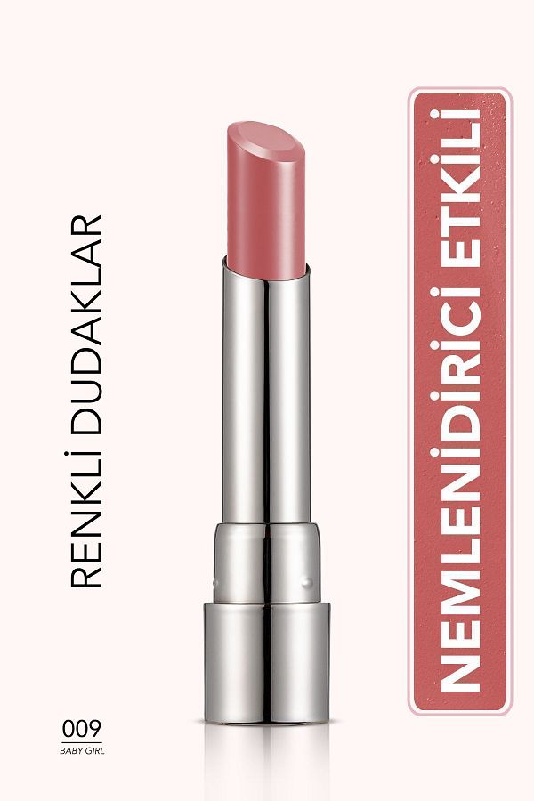 Flormar-Moisturizing Shiny Lipstick (PINK) - Sheer Up Lipstick New - 009 Baby Girl -8682536012072 1