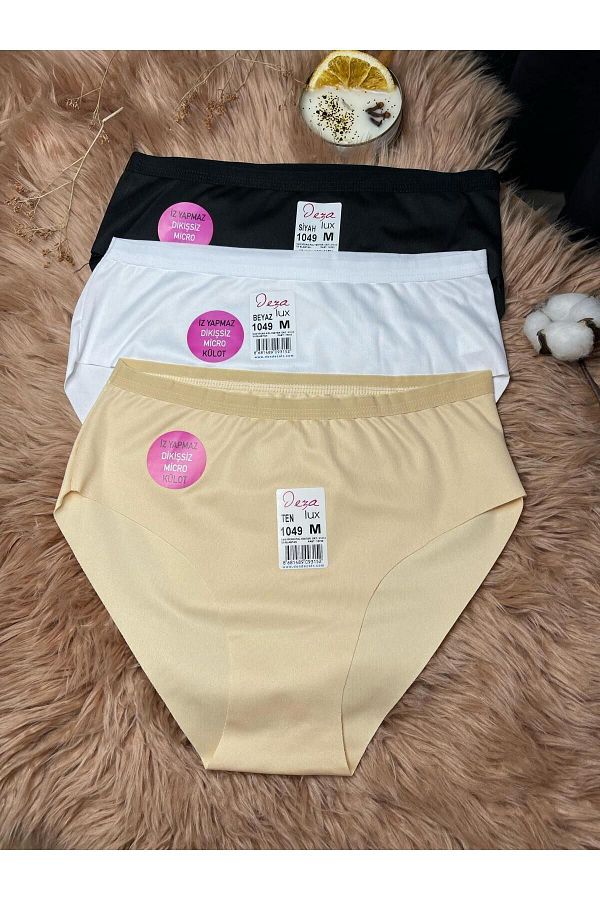 Outdoor Outlet-Pack of 3 Women's Laser Cut Elastic Waist Non-Marking Panties Underwear (3 Pieces) 1