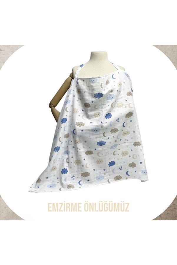 Bee collection Emzirme Önlüğü Mavi Bulut desen