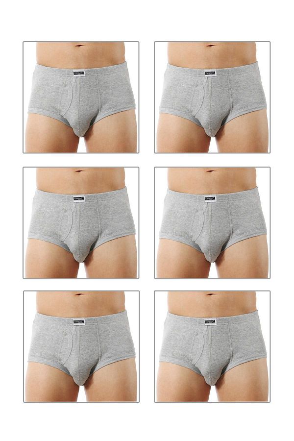 ÖZKAN underwear-Özkan 0117 6 Pack Ανδρική τσάντα με βαμβακερή ραβδωτή ελαστική μαλακή άνετη κιλότα 1