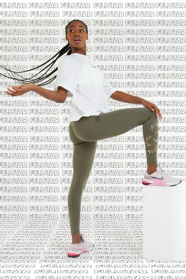 Nike One Therma Fit GRX Khaki Tight Fit Leggings Recovery Thermal Leggings Khaki Brown Trendyol