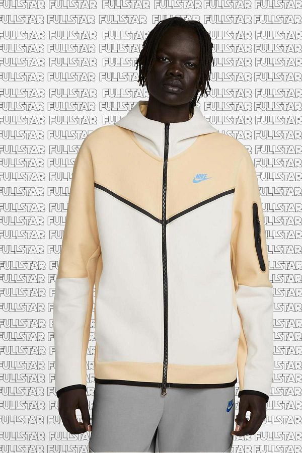 Nike Sportswear Tech Fleece Full Zip Hoodie Zip Hooded Sweatshirt Beige Trendyol