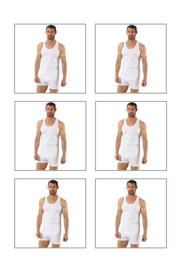 ÖZKAN underwear-Özkan 0267 6 Pack Ανδρικό βαμβακερό Lycra Μονό Τζέρσεϊ Ευέλικτο Άνετο Αθλητικό εσώρουχο Rambo Cross Back; 1