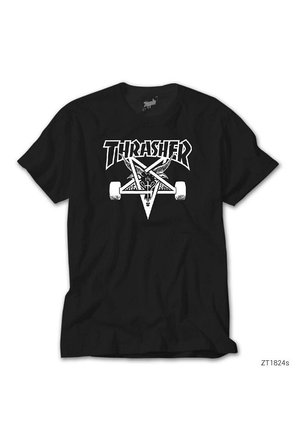 Butik Thrasher 666 Black T Shirt Trendyol