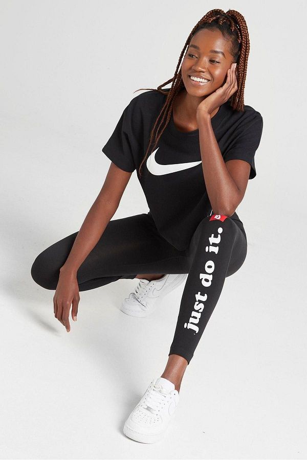 Nike Sportswear Club Leggings Leg a see Swoosh Cotton Black Swoosh Leggings Cj Trendyol