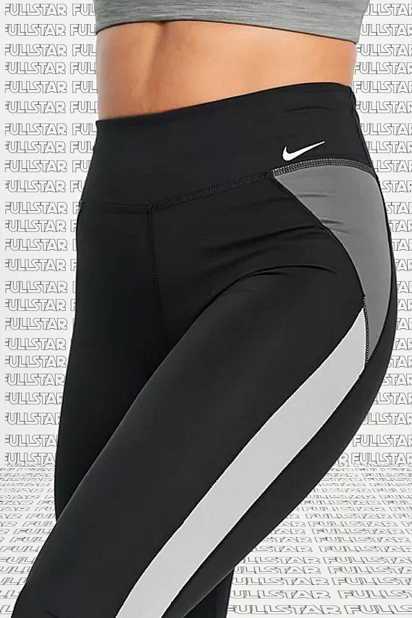 Nike Black Gray Dri Fit Color Block Leggings Recovery 2 Inner Pocket Leggings Trendyol