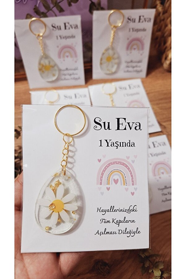 SevgiliAtolyemm PAPATYALI ANAHTARLIK GÖKKUŞAĞI KARTLI BEBEK DOĞUM GÜNÜ BABYSHOWER HEDİYELİKLERİ 10 ADET