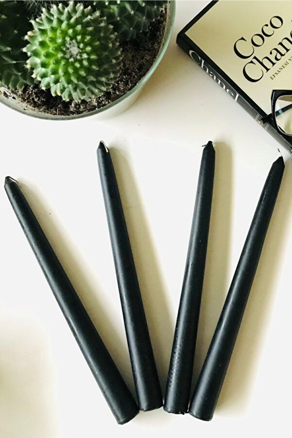 Royal Mum Siyah Şamdan Mum- 10 Adet-