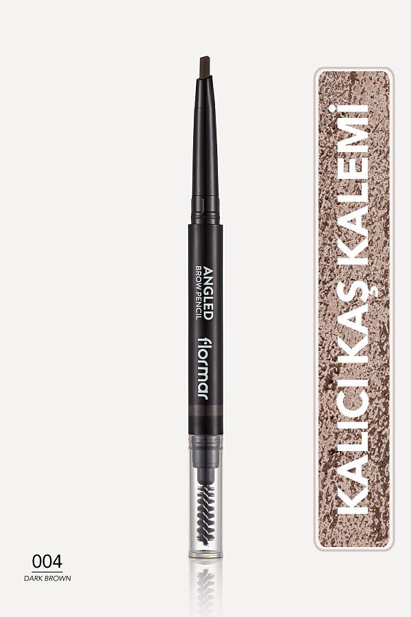 Flormar-Two Ended Angled Eyebrow Pencil and Eyebrow Brush (Dark Brown) - Angled Brow Pencil - 004 -8690604572069 1