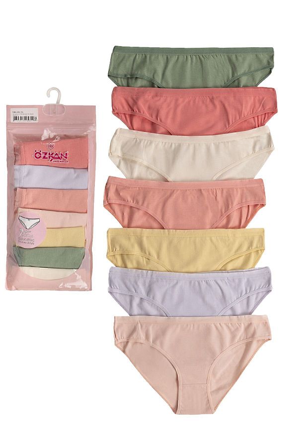 ÖZKAN underwear-سراويل بيكيني نسائية من Özkan 26804 مكونة من 7 قطع من القطن الليكرا المرن والمريح 1