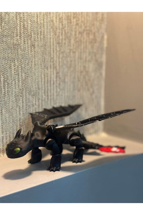 Genel Markalar Dişsiz (toothless) Ejderhanı Nasıl Eğitirsin Hareketli Figürü - 20 Cm ( 1 Adet ) ( Siyah )