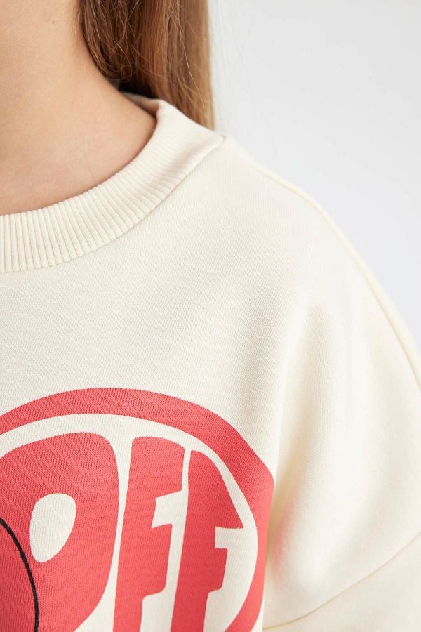 Defacto Powerpuff Girls Patterned Girl s Sweatshirt Crew Neck Soft Feather Thick B4705A823Wn Trendyol