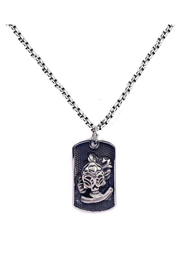 Welch Men s Steel Lover Skeleton Necklace Trendyol