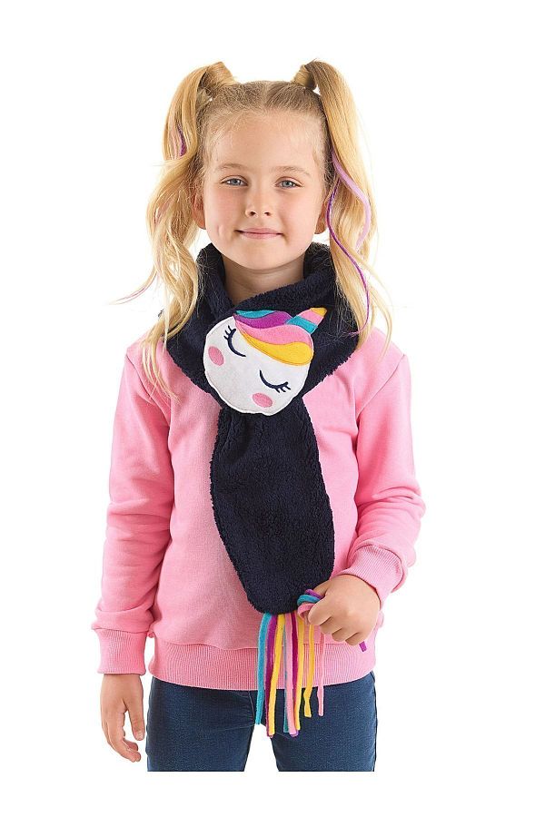 Denokids-Navy Blue Unicorn Plush Children's Scarf 1