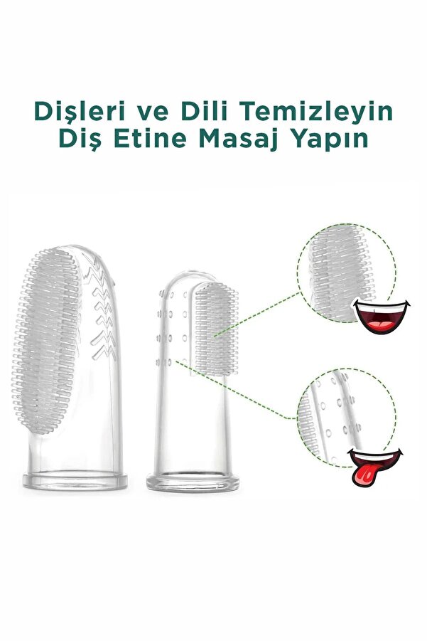 COZY SENSE Bebek Diş Dil Damak Kaşıyıcı Parmak Şekil Kutulu Hijyenik Yumuşak Bebek Diş Fırçası Süpermarket