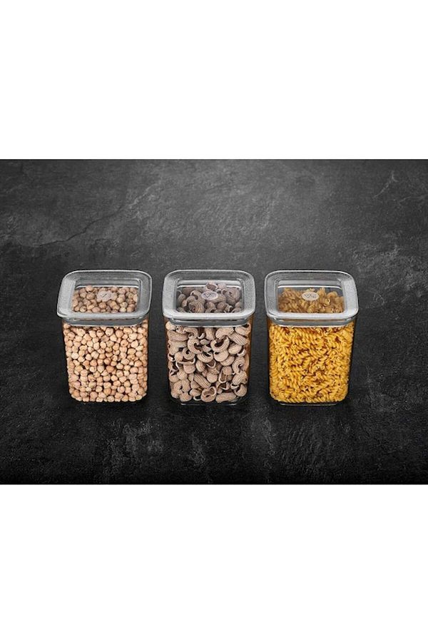 VİP AHMET-Vip Vp-362 Square Smoked 3x1000 Ml Storage Container 1