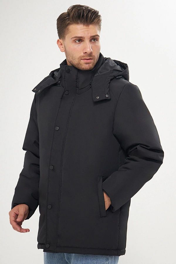D1fference-Pánská zimní bunda - odnímatelná kapuce, větruodolná, design Parka 1