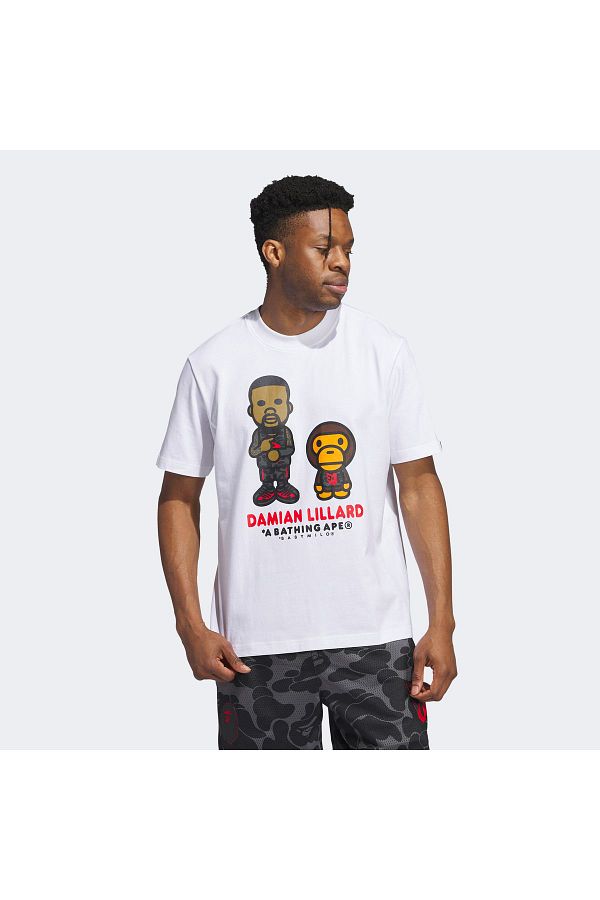 adidas Bape X Dame 9 Gfx Men s White T Shirt Trendyol