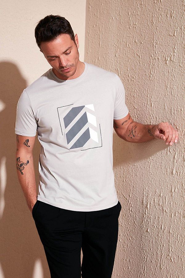 Buratti-Printed Cotton Crew Neck Slim Fit T Shirt Men's T SHIRT 646R8080 1