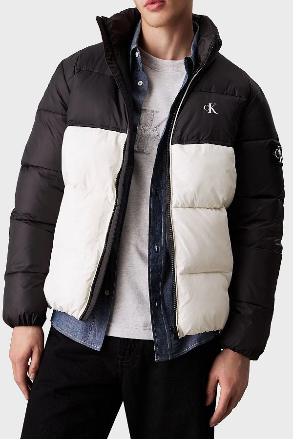 Calvin Klein Regular Fit Color Block Puffer Jacket J30J 325584 Ybi Men s Coat J30J 325584 Ybi Trendyol