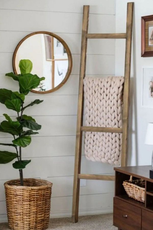 Moola Wooden Blanket Ladder Wooden Hanger Rack Decorative Wooden Ladder Trendyol