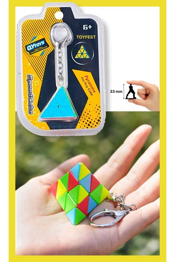 TOYFEST-Mini Pyraminx Qy Speed Intelligence Cube Intellect Cube Cubic Cube Keychain 1