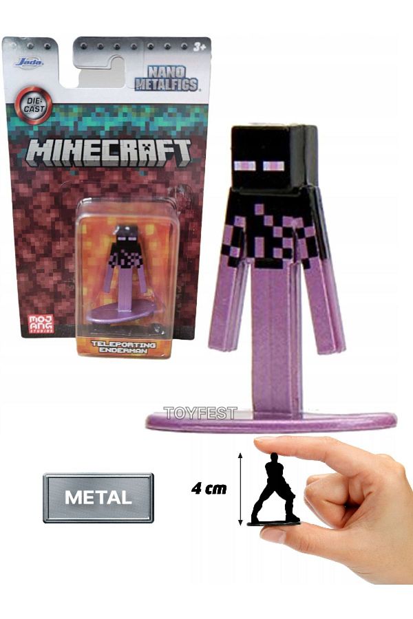 TOYFEST-Jada Nano Metalfics Minecraft Metal Casting Die - Cast Mini Figure - Teleporting Enderman - 4 cm 1