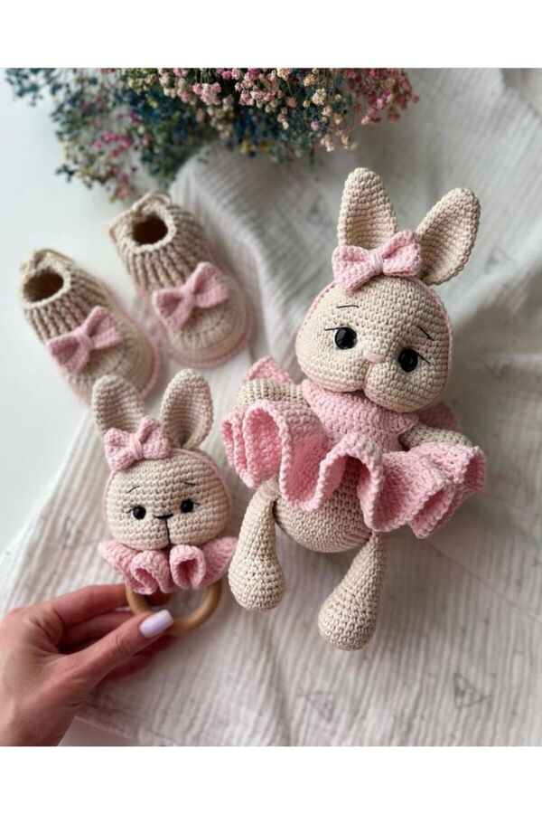 Damla Amigurumi 3lu Tavsan Set