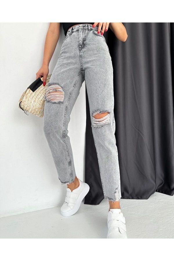 Rich Star Ripped Mom Jean Trendyol