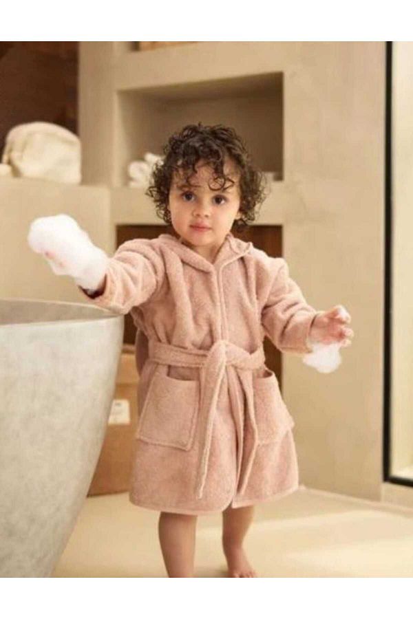 PAMUK HANIM Export Outlet 100 Cotton Unisex Children s Towel Soft Bathrobe and Rabbit with Ears Pink Trendyol