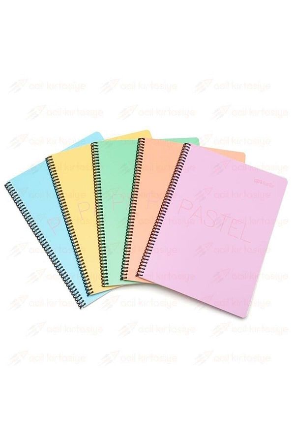 Mynote-غطاء PP بسلك حلزوني مقاس A4 - 100 ورقة دفتر ملاحظات مربعات 4 قطع 1