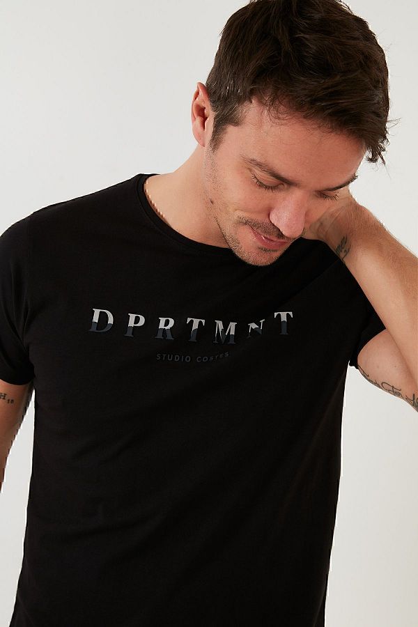 Buratti Printed Crew Neck Cotton Slim Fit T Shirt Men s T SHIRT 541DPRTMNT24 Trendyol