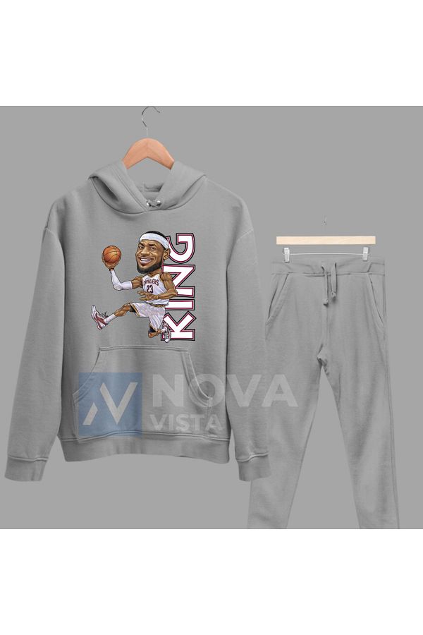 Biy Store Lebron James King Basketball Jersey Printed Gray Unisex Hoodie Winter Sweatshirt Tracksuit Set Trendyol