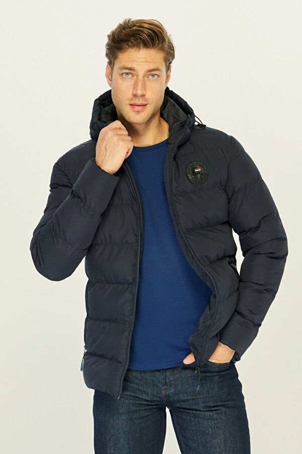 Buy Trendyol Faux Fur Hooded Oversize Inflatable Parka Jacket In Black