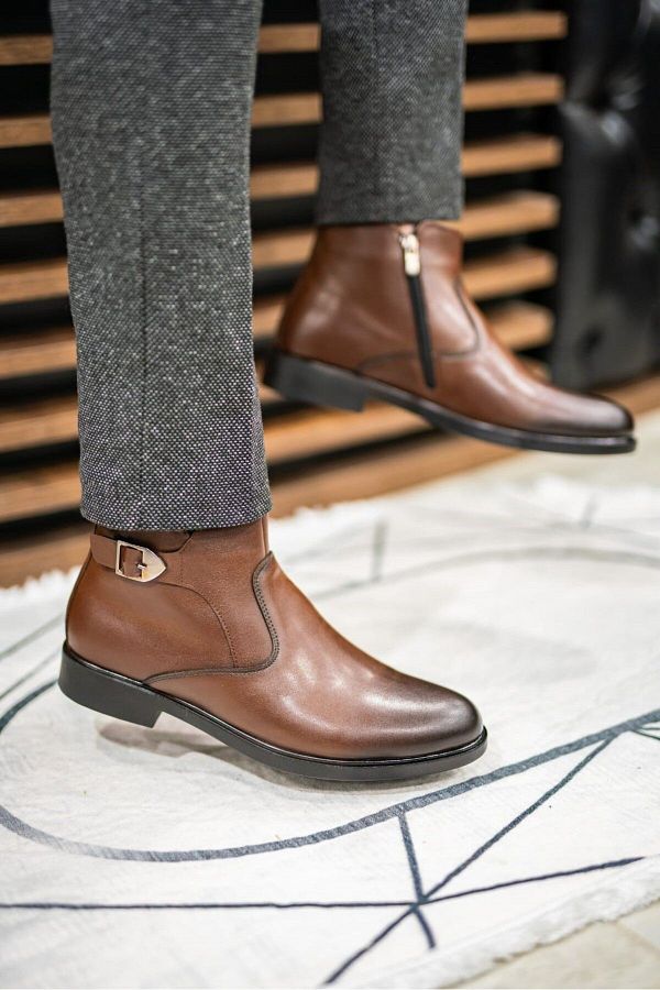 Mens brown buckle boots outlet