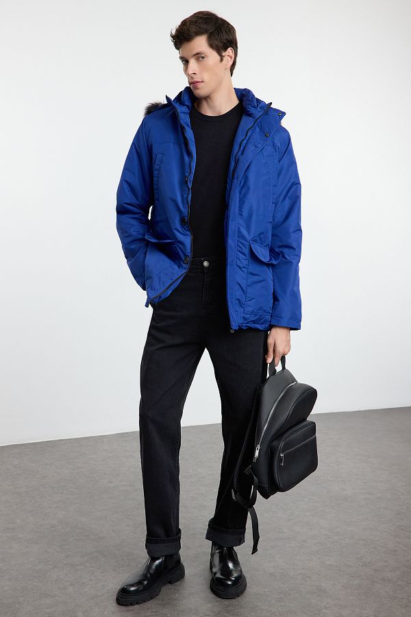 Trendyol Collection-Saks Regular Fit Χειμερινό παλτό αντιανεμικό Parka TMNAW25MO00023 1