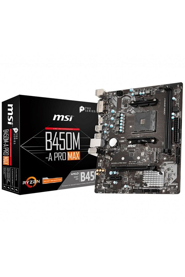 MSI-B450m-a Pro Max Amd B450 Socket Am4 Ddr4 4133(OC)mhz Matx Gaming (PLAYER) Motherboard 1