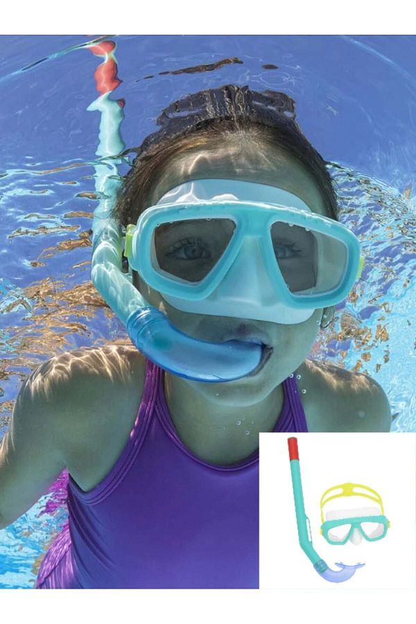 TOYFEST Fun Children s Swimming Pool Sea Goggles Mask and Snorkel Set Green Model Ages 3 7 Trendyol