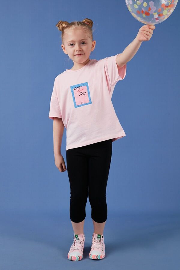 Lela-Cotton Crew Neck Short Sleeve Tights Top and Bottom Set Girl's SET6212005 1