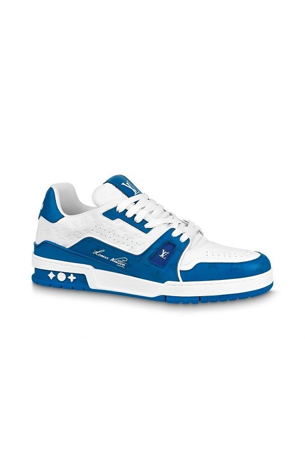 White and blue louis vuitton sneakers outlet