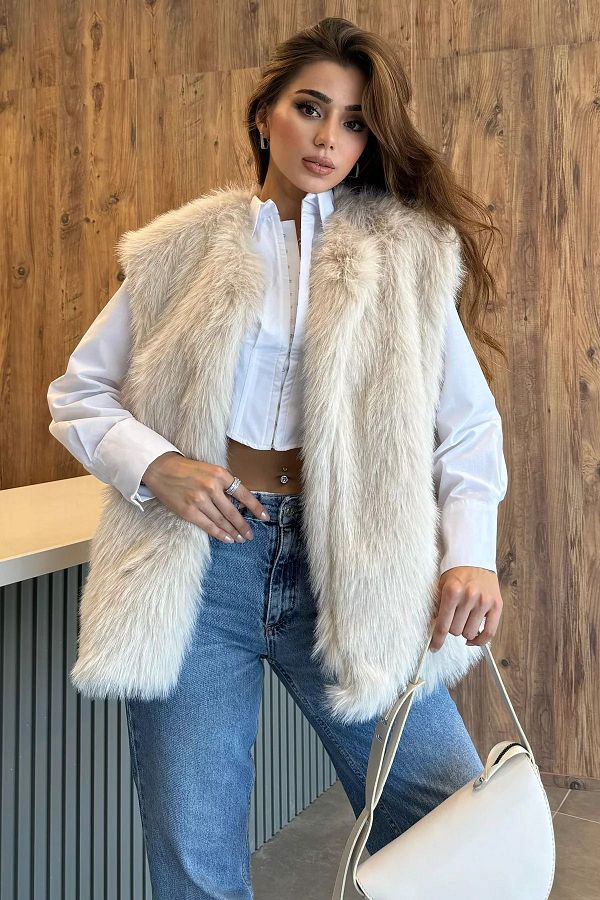 Fur lined vest women's best sale