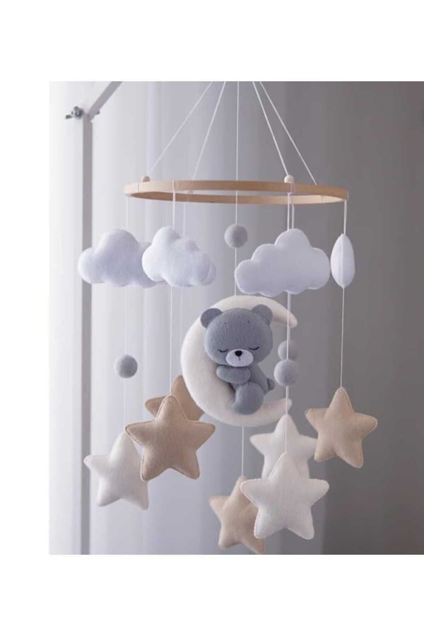 Duygunun Keçe Tasarımı Özel Tasarım Kız Bebek Erkek Bebek Sevimli Figür Müzik Kutulu Beşik Dönencesi