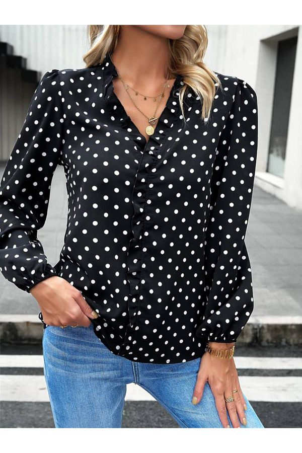 Polka dot cardigan outfit top