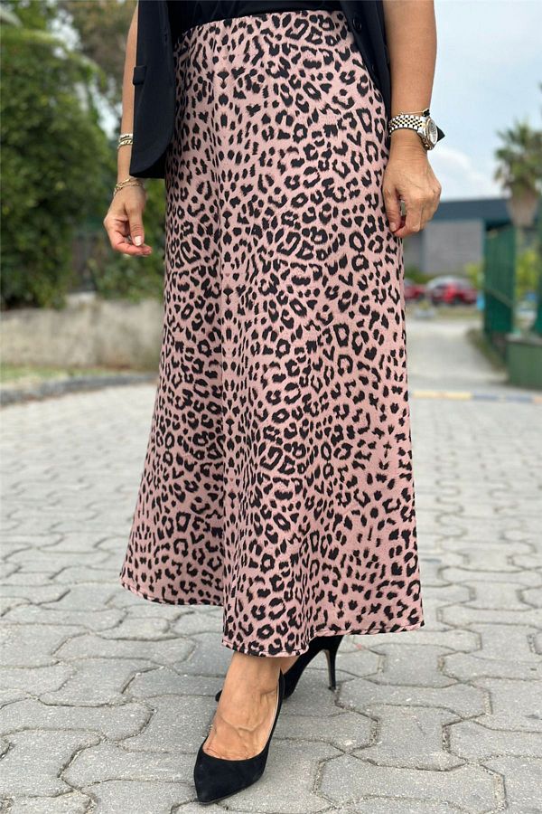 Leopard print skirt with elasticated waist top