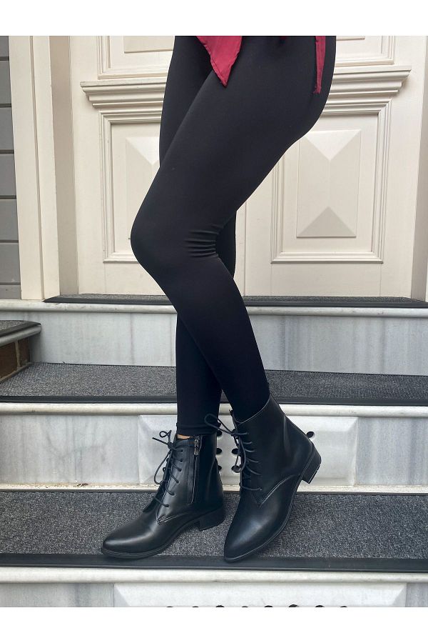 expres moda Lace Up Boots with Pointed Toe Trendyol