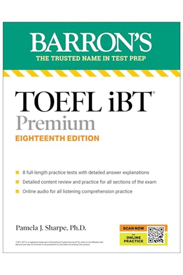 Harper Collins Toefl Ibt Premium 8 Çevrimiçi Uygulama Testi + Çevrimiçi Sesli On Sekizinci Baskı