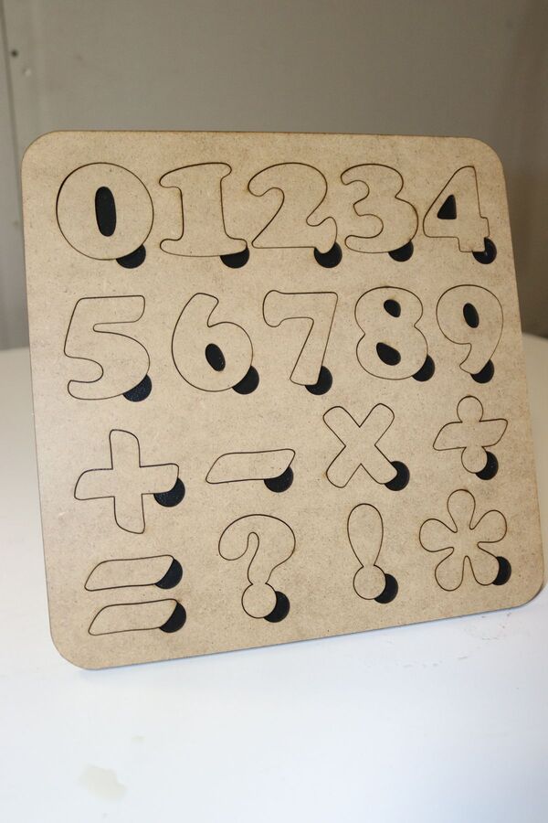 Assa Wood Montessori ,ahşap Sayı Ve Işlem Kartları Seti (KAHVERENGİ-HAM)